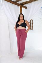 Calça Moletom Pantalona Elástico na Cintura com Bolso