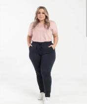 Calça Moletom Plus Size com Bolso e Punho K2B