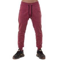 Calça Moletom Saruel Masculina Cor Mescla Vermelho