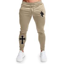 Calça Moletom Slim Masculino Adulto Personalizada Cruz - Methodic