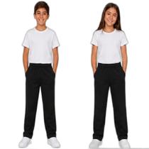 Calça Moletom Tecido Liso Sem Punho Infantil Juvenil Unissex Cor:PretoTamanho:12 Calça Moletom Tecido Liso Sem Punho Infantil Juvenil Unissex Cor:PretoTamanho:12