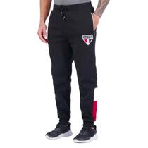 Calça Moletom Tri São Paulo FC Masculina - Preto e Vermelho