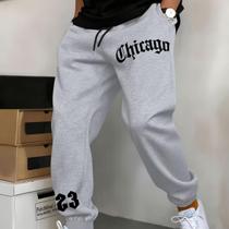 Calça Moletom Unissex Chicago 23 Tendencia Moderna Estilosa Casual Confortavel Frio Macia Inverno