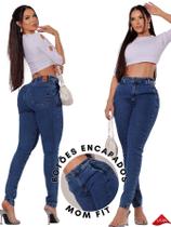 Calça Mom fit Feminina Cintura Alta Com Elastano Modela Barriga - LD Jeans