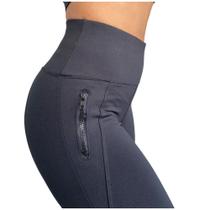 Calça Montaria Forrada/Flanelada Cós Alto Bolso Com Zíper