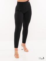 Calça Montaria Gorgurão Legging Feminina Canelada Com Zíper