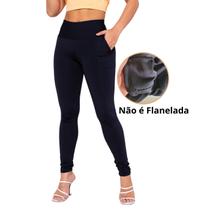 Calça Montaria Legging Suplex Bolso Feminina Grossa Sem Flanela