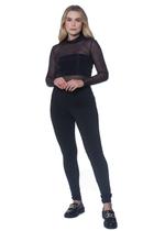 Calça Montaria Recortes Zipituka 501 Preto