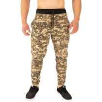 Calça MXD Conceito Moletom Camuflado Militar Americano Detalhe Preto