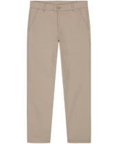 Calça Nautica Husky, uniforme masculino, frente plana, cáqui, tamanho 20