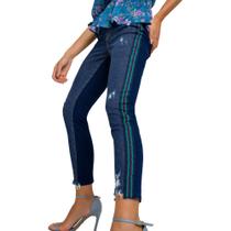 Calça Onça Preta Com Gorgurao Jeans Azul Calça Onça Preta Com Gorgurao Jeans Azul