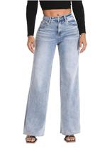 Calça ONESO Wide Leg Cintura Alta Esticável Barra Desfiada