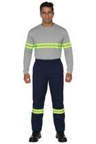 Calça operacional profissional masculina cós elástico com faixas refletivas
