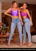 Calça oxtreet jeans original, cós com presilha em argola lançamento