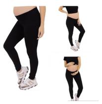 Calça P/ Gestante Modeladora Legging Cós Alto Roupa Gravidez