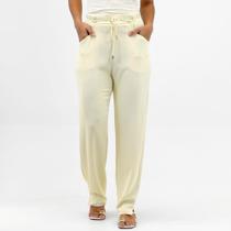 Calça Pacific Blue em Tecido Reta Feminina Calça Pacific Blue em Tecido Reta Feminina