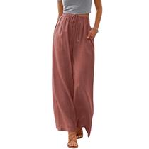 Calça Palazzo Cobiako de Linho, Pantalona, com Bolsos, Tamanho S Calça Palazzo Cobiako de Linho, Pantalona, com Bolsos, Tamanho S
