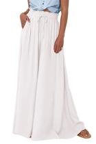Calça Palazzo de Perna Larga PRETTYGARDEN Branca XL