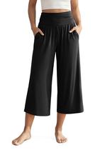 Calça Palazzo Pantalona Cropped Preta ODODOS Tamanho G Calça Palazzo Pantalona Cropped Preta ODODOS Tamanho G