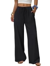Calça palazzo wide leg Sampeel com cordão na cintura, tamanho XL
