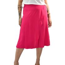 Calça Pantacourt c/ Elástico Viscose Pink Plus Size 42 Ao 52 Calça Pantacourt c/ Elástico Viscose Pink Plus Size 42 Ao 52