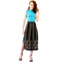 Calça pantacourt dark floral - tamanho m - estampada preta