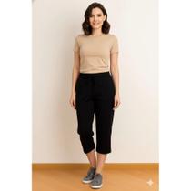 Calça Pantacourt Em Malha Viscolycra (modelo Pantalona) Calça Pantacourt Em Malha Viscolycra (modelo Pantalona)