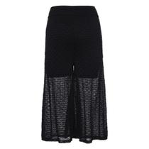 Calça Pantacourt em Tricot Preto Calça Pantacourt em Tricot Preto