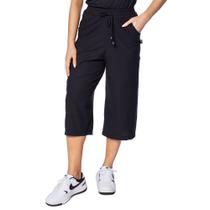 Calça Pantacourt Feminina Bruna e Bia Canelada Preto