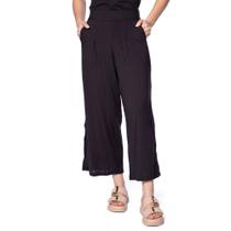 Calça Pantacourt Feminina Giraffe com Fenda Lateral Preto Calça Pantacourt Feminina Giraffe com Fenda Lateral Preto