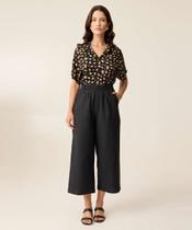 Calça Pantacourt Feminina Linho Marisa-73829