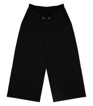 Calça Pantacourt Feminina Malha Delicate Rovitex Preto