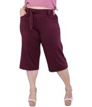 Calça pantacourt feminina suplex plus size Paula