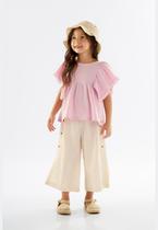 Calça Pantacourt Infantil em Viscose e Linho Up Baby Calça Pantacourt Infantil em Viscose e Linho Up Baby