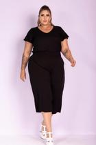 Calça Pantacourt Maya Black Plus Size Calça Pantacourt Maya Black Plus Size