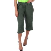 Calça Pantacourt Moda Feminina com Bolso Malha Viscolycra