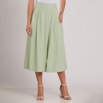 Calça Pantacourt Pantalona Algodão Miss joy 8482 Verde Claro Cor:VerdeTamanho:44