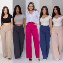 Calça Pantalona Alfaiataria Feminina Social Cintura Alta em diversas Cores super confortavél