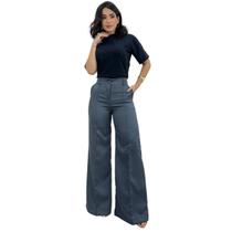 Calça Pantalona Alfaiataria Social Cintura Alta Wide Leg Calça Pantalona Alfaiataria Social Cintura Alta Wide Leg