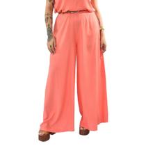 Calça Pantalona Alfaiataria Viscose Salmão PlusSize 42 Ao 52