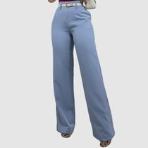 Calça Pantalona Alfaiataria Wide Leg Feminina Cinto Elegante Calça Pantalona Alfaiataria Wide Leg Feminina Cinto Elegante