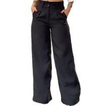 Calça Pantalona Alfaiataria Wide Leg Social Cintura Alta Calça Pantalona Alfaiataria Wide Leg Social Cintura Alta