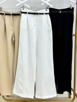 Calça pantalona alfaitaria reto liso sem faixa kit 3