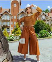 Calça pantalona camel Calça pantalona camel