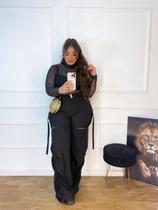 Calça Pantalona Cargo Track Pants Moda Gringa Plus Size