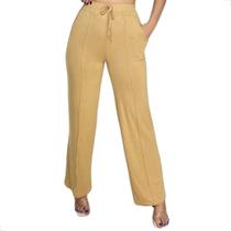 Calça Pantalona Cintura alta em Malha Viscolycra Premium