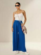 Calça Pantalona Cintura Alta em Viscolycra Elegante Tribo Livre