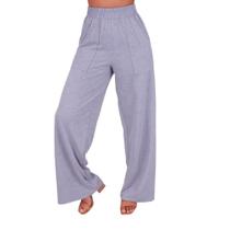 Calça Pantalona Cintura Alta Wide Leg Moletinho Moda Feminina - c9 CALÇA WIDE LEG