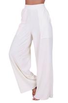 Calça Pantalona Cintura Alta Wide Leg Moletinho Moda Feminina - CALÇA WIDE LEG