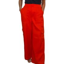 Calça Pantalona Com Bolsos Laterais Calça Pantalona Com Bolsos Laterais